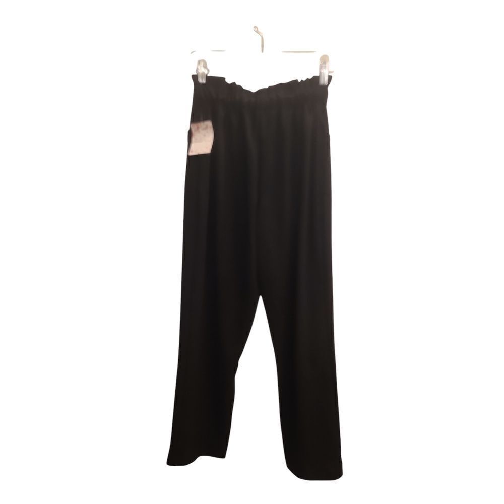 Jenna Rose sz S dressy black elastic  back pants, pockets front buttons